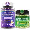 NEVISS Magnesium Glycinate Gummies for Adults & Kids + Black Seed Oil Gummies