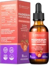 Gotas líquidas de magnesio Glycinate con citrato de magnesio &amp; Taurate, L-Theanine, Vitamina D3, B6 - Soporta calma, sueño, relajación muscular, calambres de pierna &amp; energía, sabor a fresa libre de azúcar, 50mL