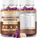 3000MG Mushroom Complex Gummies 10 Blend - Lion's Mane Gummies for Adults, Cordyceps, Shiitake, Reishi, Chaga, - Brain, Immune Support & Stress Relief, Energy, Mushroom Supplement for Men &amp; Women 60ct