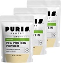 PURIS Orgánica Pea Protein Powder – USDA Orgánica Vegan Protein  27g Plant Protein Por Serving ← No Gluten-Free Soy-Free ← Clean Label Silenciosa Prueba Silenciosa 3 lb (3 Pack)