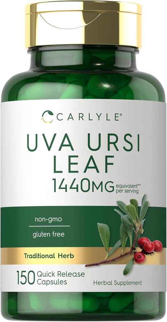 Carlyle Uva Ursi Capsules | 1440mg | 150 Count | Herbal Leaf Extract | Non-GMO | Gluten Free Supplement