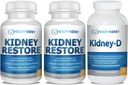 Saneamiento del riñón y del riñón Suplemento de salud para apoyar la función normal del riñón 60 caps, 2 Pack + Suplemento del riñón-D. Vitamina D Optimizada para Kidney Support 60 caps