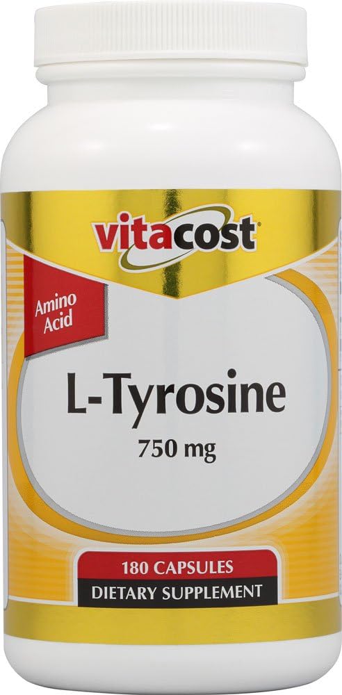 Vitacost L-Tyrosine - 750 mg - 180 cápsulas