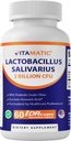 Vitamatic Lactobacillus Salivarius 2 Billón por cápsula DR - 60 Cuenta - Apoyo Digestivo - Hecho con fibra prebiótica de inulina (1 Botella)