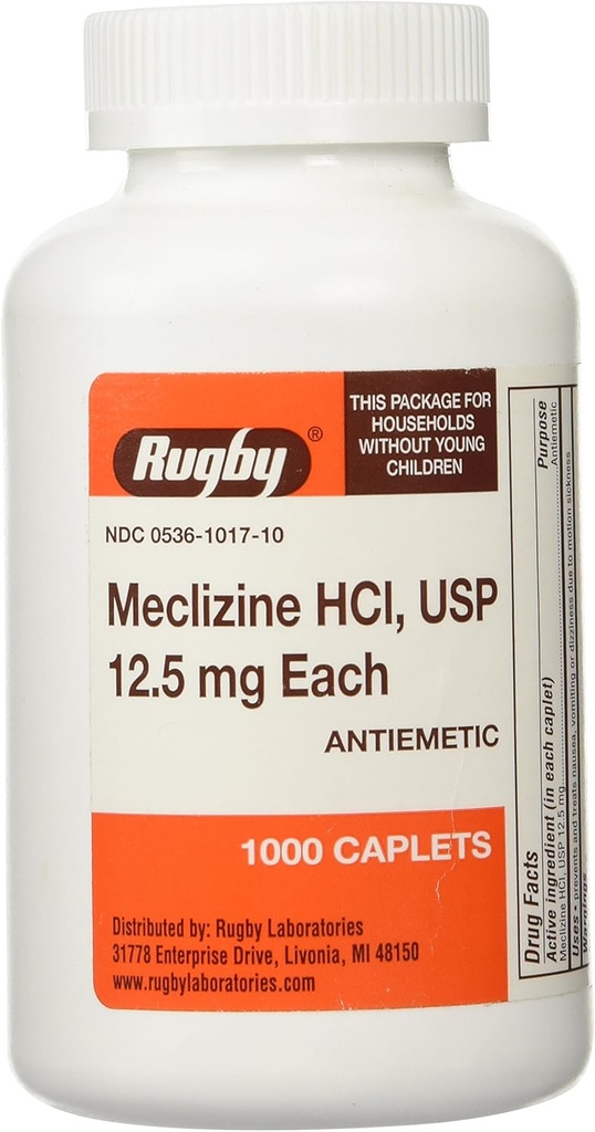 MECLIZINE TABS 12,5 MG OTC*RUG Tamaño: 1000