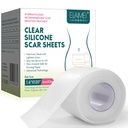 Hojas de cicatrices de silicona, hojas claras de cicatrices de silicona, cinta invisible de cicatriz(1.6” x 120”Roll-3M), tiras de cicatrices para cicatrices quirúrgicas, grado médico, hojas de eliminación de cicatrices para la sección C, pecho, Keloid et.