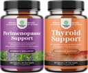 Bundle of Perimenopause Supplement with Maca Root Vitex Berry " Black Cohosh for Hot Flashes Night Sweats Hormone Balance " Mood and Thyroid Support with L Tyrosine Bladderwrack Selenium " Ashwagandha