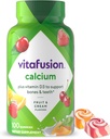 vitafusion Calcio Chewable Vitaminas Gummy para el soporte de huesos y dientes, Gummies de calcio, Frutas y Crema Flavor, 100 Conde, 50 Day Supply