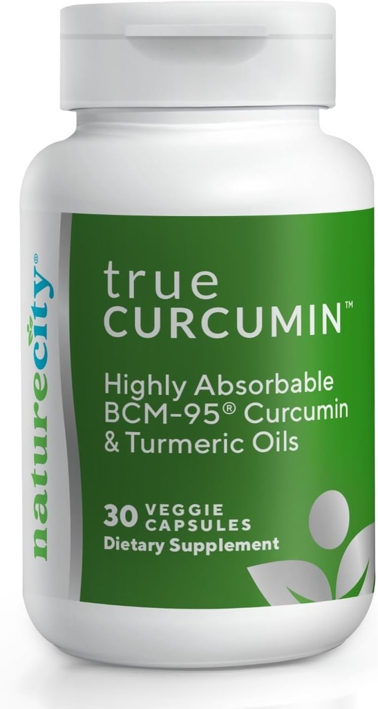 NatureCity True-Curcumin Turmeric Supplement ← Tumeric y Curcumin 500mg Curcuma Capsules Suplementos de vitamina Silencio Hasta el 700% Aumento de Absorción (30 Day Supply)
