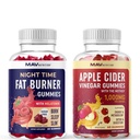 MAV NUTRITION Night Time Fat Burner Gummies and Apple Cider Vinegar Gummies ← Nighttime, Metabolism Boost &amp; Weight Management Gummy Bundle ← 30 Sirve cada uno