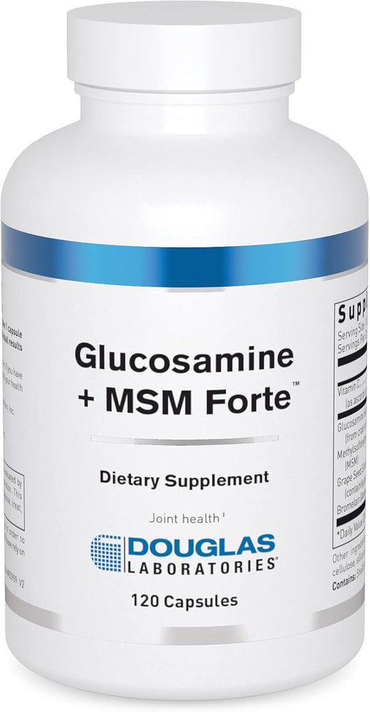 Douglas Laboratories Glucosamine + MSM Forte ← Fórmula Nutricional para Apoyar Mantenimiento y Salud de las Juntas de Envejecimiento Silencio 120 Capsules