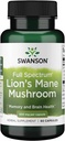 Swanson Lion's Mane Mushroom Capsules - 500 mg Cada, 60 cápsulas - Suplemento Herbal Apoyo Función Cognitiva