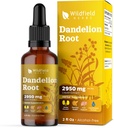 Dandelion Root Extract Drops 2000mg (Taraxacum officinale L.) Suplemento Herbal Absorbs Better Than Capsules, 1 Month Supply, 84 Servimientos, Alcohol-Free Tintura - 2 Oz, Pack de 1