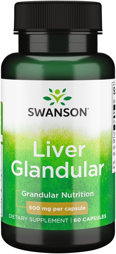 Swanson Liver Glandular 500 Milligrams 60 cápsulas