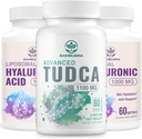 TUDCA Suplementos de hígado 1100mg y suplementos de ácido hialurónico litómico 1000mg, Suplemento de alta biodisponibilidad (Pack of 3)