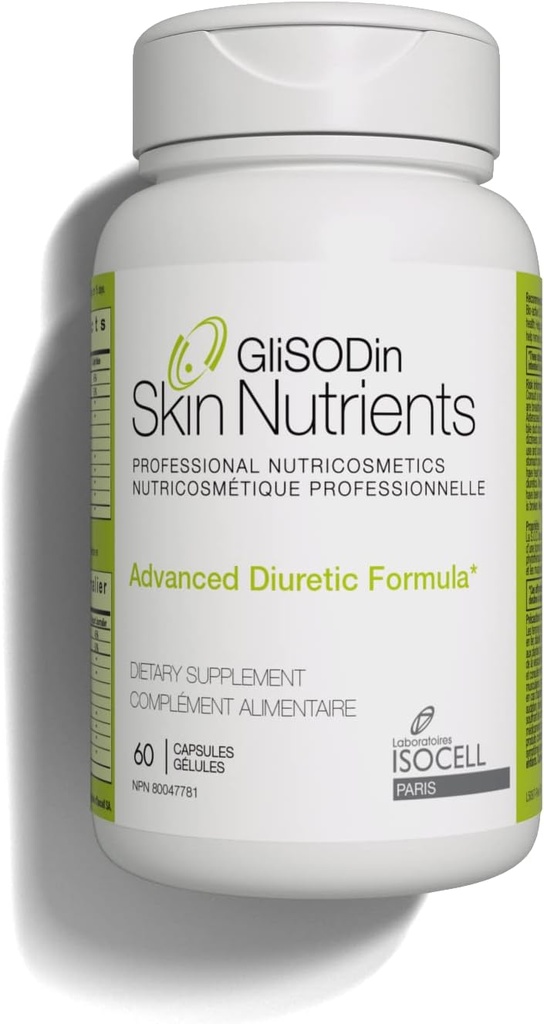 Glisodin Diuretic - Nutraceutical mejora el drenaje natural para reducir la hinchazón asociada con la retención fluida - tiene propiedades de purificación Que Ayuda a eliminar toxinas - 60 cápsulas