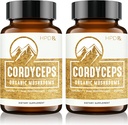 HPD Rx Premium Organic Cordyceps Mushroom Extract Performance Supplement for Energy, Endurance and Immunity TEN 2250 mg, 240 cápsulas, Pack of 2