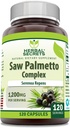 Herbal Secrets Saw Palmetto Complex Supplement ← 1200 Mg  vírgenes 120 Capsules ¦ Non-GMO TEN Gluten Free TEN Made in USA