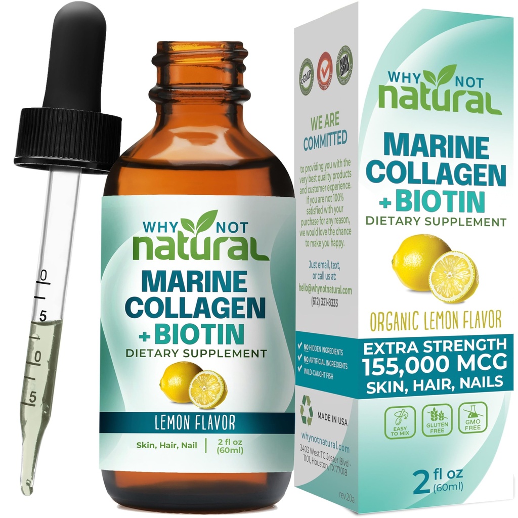 Por qué no Natural Liquid Collagen Plus Biotin gotas para mujeres y hombres - Suplemento para el cabello, la piel y las uñas