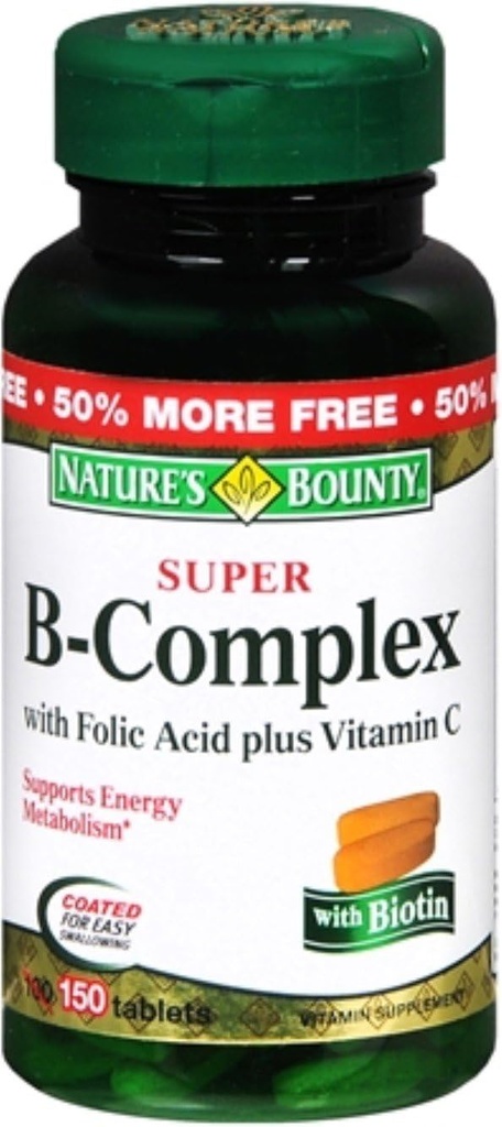 Bounty B-Complex de la naturaleza con ácido fólico más vitamina C, Tablas 150 Cada uno (Pack of 1)