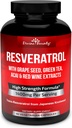 Suplemento de Resveratrol - 1400mg Fórmula de Fuerza Extra con Grape Seed Extract, Green Tea Extract, Red Wine Extract - 60 cápsulas de verduras
