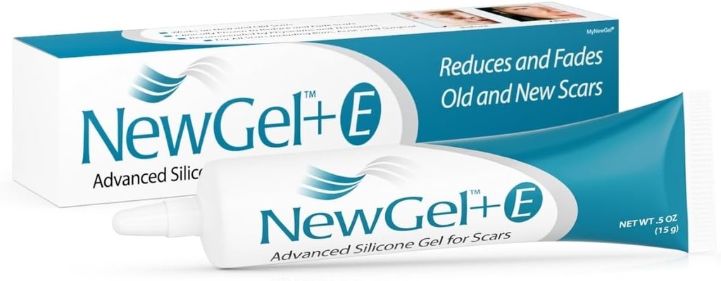 Pulsera de silicona de alta potencia avanzada con vitamina E para cicatrices viejas, nuevas, cirugía, Keloids, Burns y cicatrices cutáneas faciales, NewGel Plus por MyNewGel (15 Grams) - 0.50 oz