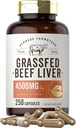 Carlyle Grass Fed Beef Liver Capsules Silencio 4500mg  250 Conde ← Desiccated Supplement ← Non-GMO, Gluten Free ← Herbage Farmstead