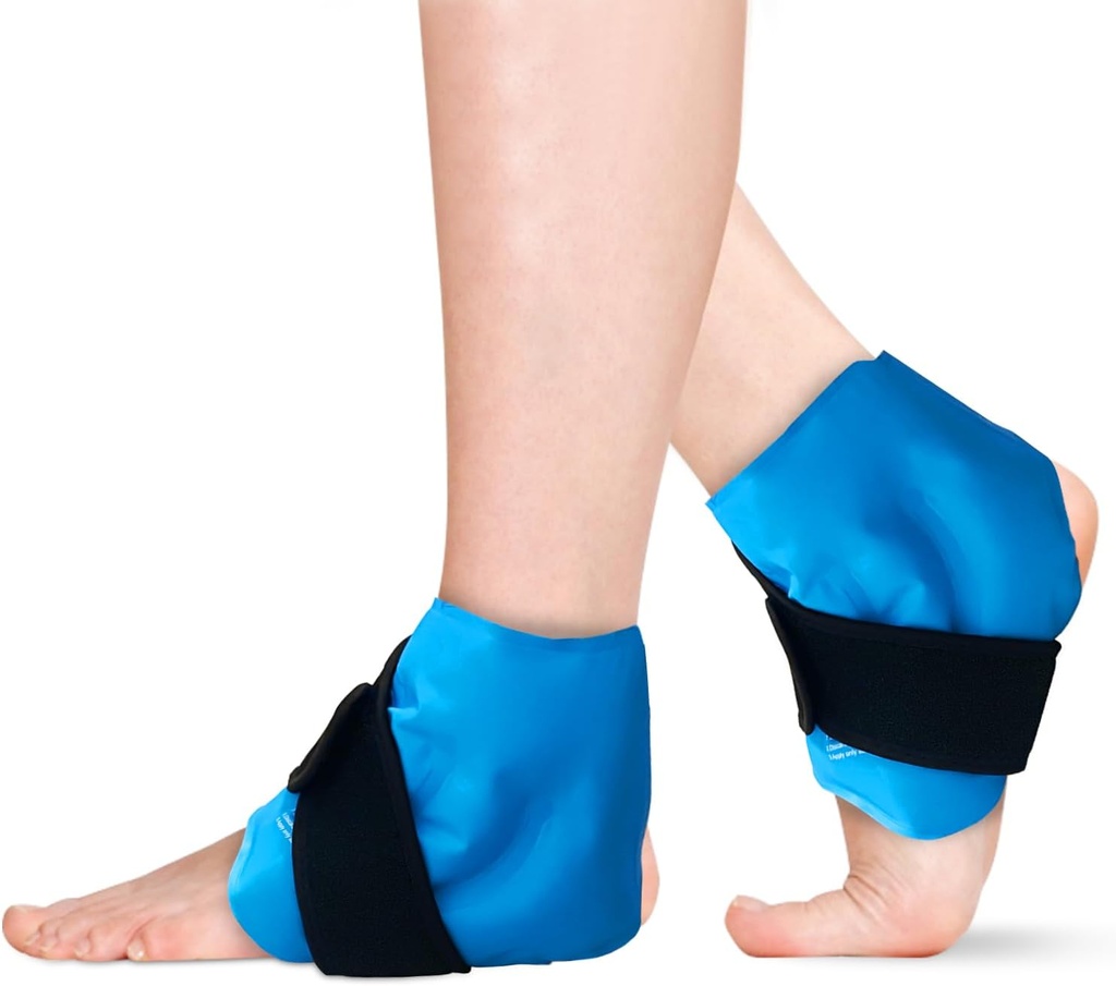2 paquete de tobillo para inflamación, reutilizable paquete de hielo de gel para lesiones de tobillo, terapia de compresión de frío para el alivio del dolor de pie, Tendonitis de aquiles, Fasciitis plantar, Sprains