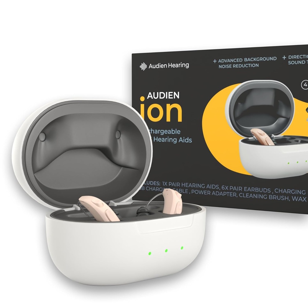 Audien Audiing ION Ayuda recargable de OTC, Premium Comfort Design &amp; Casi invisible