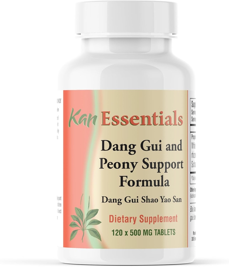 Kan Herb Essentials Dang Gui and Peony Support – Traditional Chinese Herbal Blend for Dogs and Cats to Support Skin Health, Digestion, Mood, and Fluid Balance, Herbal Supplement for Pets, 120 Tablets