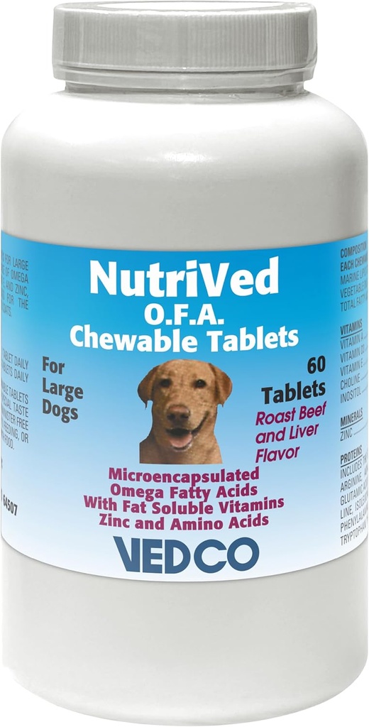 Vedco 60 Conde Nutrived O.F.A. Tablas Chewable para perros grandes