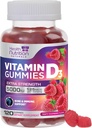 Vitamina D3 Gummies 5000 UI (125 mcg) - Triple Strength Bone and Immune Support, Vitamina D Gummy Dietary Supplement, Nature's Berry D Vitamin Supplement, Raspberry Flavored, Non-GMO - 120 Gummies