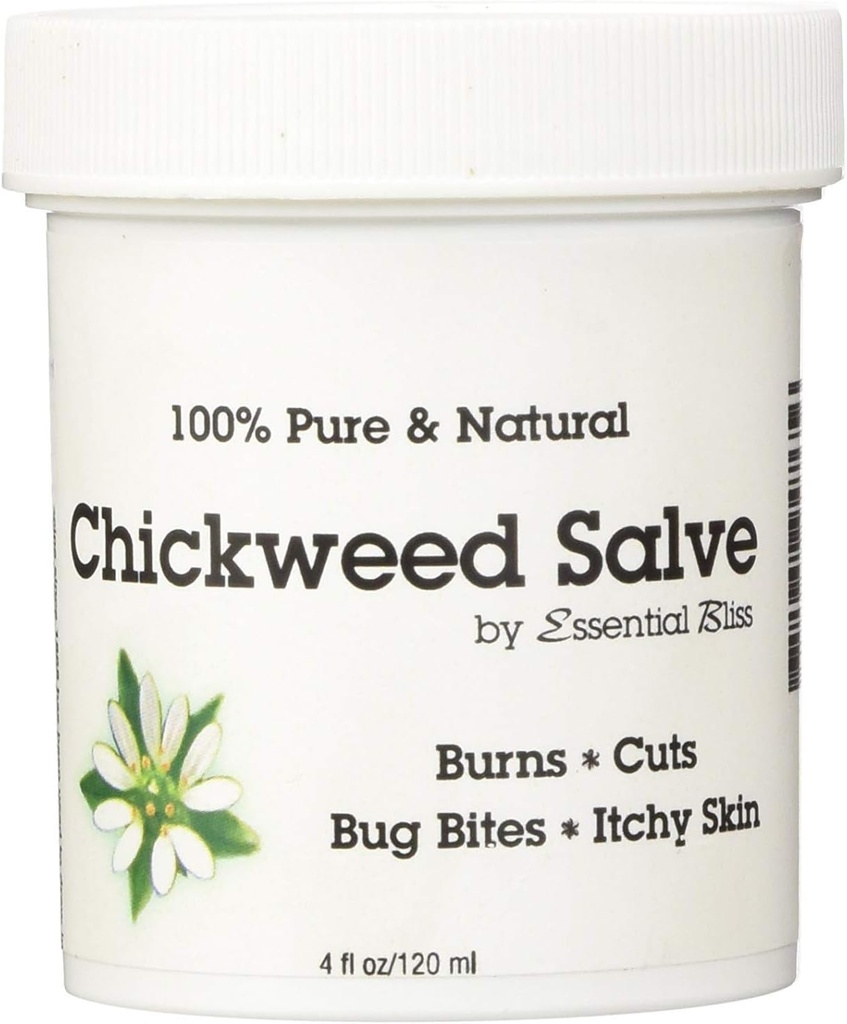 Chickweed Salve 4OZ * 100% puro * Todo natural orgánico sin aditivos * Soothing Anti Itch Cream * Proporciona alivio de la piel seca