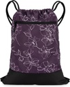 Bolsa de gimnasia para mujeres ← Durable Ligera Gym Cinch Mochila con diseños gráficos TEN Gran para el gimnasio y los deportes TEN Plum - Flores