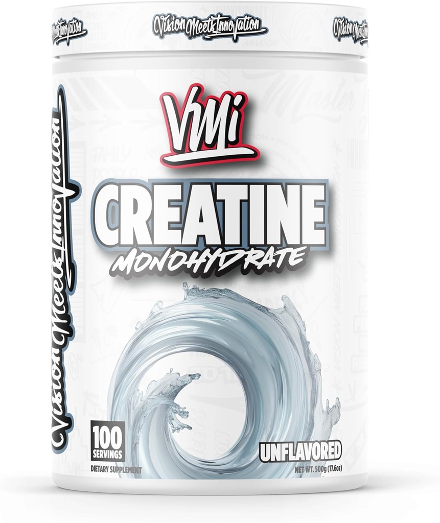 VMI Sports Creatine Monohydrate Powder Muscle Mass – Strength – Size – Power tención 5 Grams per Serving (100 Servings, Unflavored)