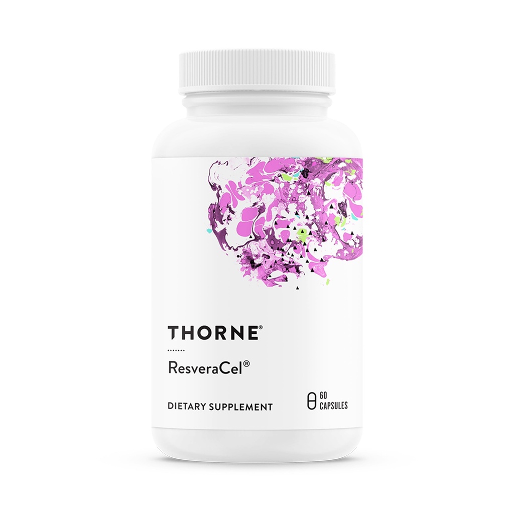 THORNE - ResveraCel - Nicotinamide Riboside with Quercetin Phytosome & Resveratrol - Supports Healthy Aging, Methylation, Cellular Energy Production & Metabolism* - Third-Party Certified - 60 Capsules