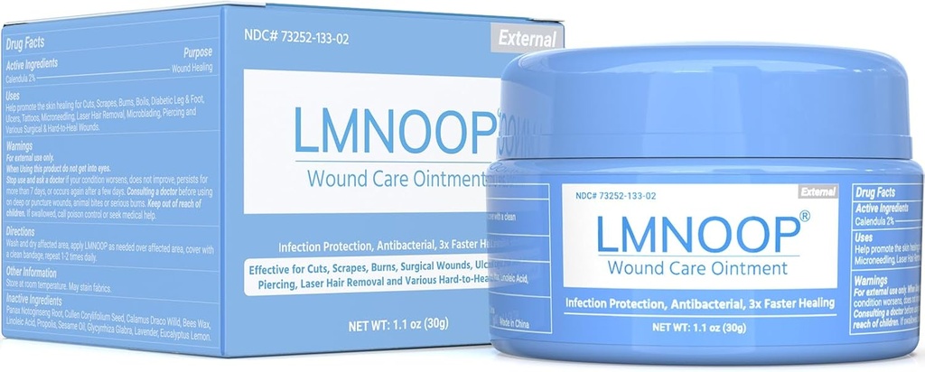 LMNOOP® Wound Care Ointment - Fast Healing Wound Cream, Maximum Repair for All Ages, Wound Healing Ointment for Deep/Open/Surgical Wounds, Bedsores, Diabetic Wounds, Ulcers, Burns, Cuts