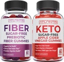 Atlantis Nutrition Sugar Free Prebiotic Fiber Gummies for Adults 2-Pack (120 Gummies) + Sugar Free Keto Apple Cider Vinegar 60 Gummies