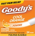 Goody's Pain Relief Powders, Extra Strength Headache Powder Cool Orange, 24 ct (Pack of 1)