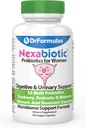 DrFormulas Cranberry Probiotics for Women Vaginal Health & Urinary Tract with Fiber Prebiotic & D Mannose | Nexabiotic Feminine Health, Vaginosis with Lactobacillus Acidophilus for Yeast, 60 Capsules