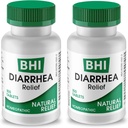BHI Diarrea Alivio de la Diarrea de acción rápida Remedio Natural para la Diarrea Leve - 8 Activos Homeopáticos calmantes Ayuda a la calma Stomach Ache, Gas &amp; Cramps for Women &amp; Men - 100 Tablets (Pack of 2)