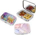 Cute Small Pill case for Pockets & Purses,Elegant Pill Box hace un gran regalo,3 Compartment Travel Medicine Organizer Stores Progesterone,Capsule Pills,Ibuprofeno,Vitamins