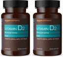 Elementos Vitamina D2 2000 UI, Vegan, 65 cápsulas, soporta los huesos fuertes y la salud inmunitaria, fuente de 2 meses (paquete mayo Vary) (Pack of 2)