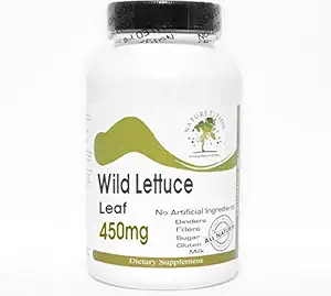 Leaf de lechuga silvestre 450mg ~ 200 cápsulas - No aditivos ~ Suplementos de la naturaleza