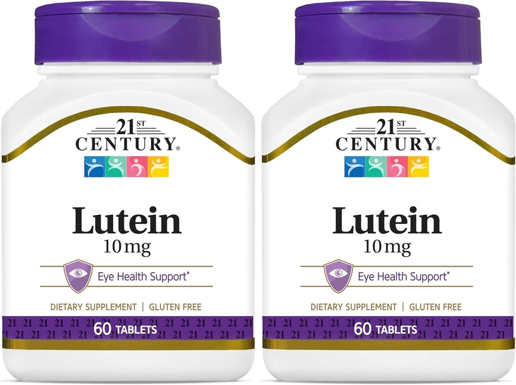 Siglo XXI Lutein 10 mg Tabletas, 60 Cuenta (Pack de 2)