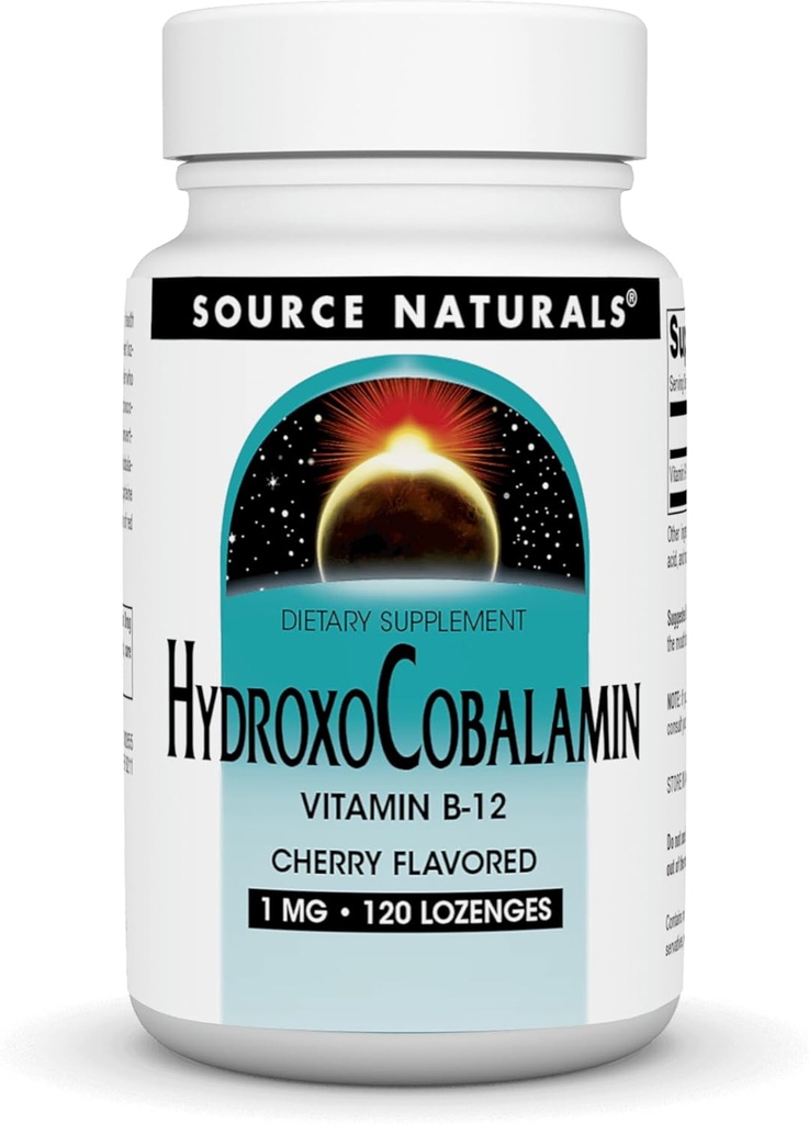 Fuente Naturales HydroxoCobalamin, Vitamina B-12, 1 mg - 120 Cherry Flavored Lozenges