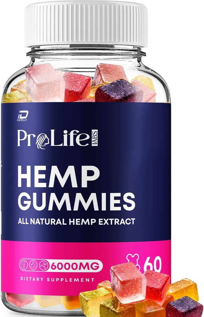 Prolife Hemp Gummies - con Hemp Seed Extract Pro Life Labs Gummies Tinnitus Herbal Supplement, Health and Wellness Support, All Natural Prolife Gummy (1 Pack - 60 Gummies)