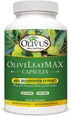 OliveLeafMAX Olive Leaf Extract (40% Oleuroepin) + Pólvora Orgánica de Oliva + No Filleres + 300 cápsulas vegetarianas + Fuente de España y Fabricado en EE.UU. en GMP Facility
