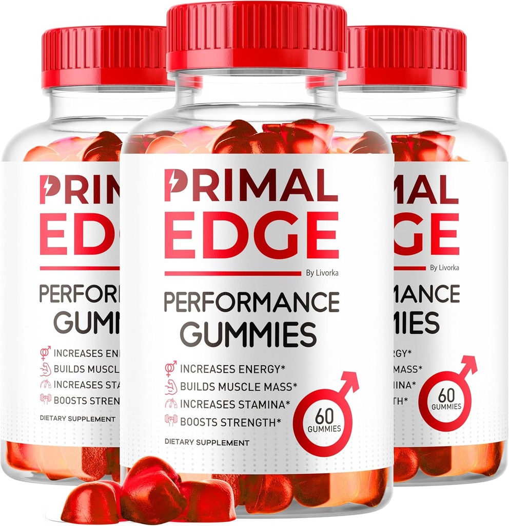 (3 Pack) Primal Edge Mens Gummies, Primal Edge, Primal Edge Gummies, Primal Edge Advanced Formula Gummies, Primal Edge Suplemento Gummy, PrimalEdge Apoyo Suplemento Gummies, 180 Gummies para 3 meses