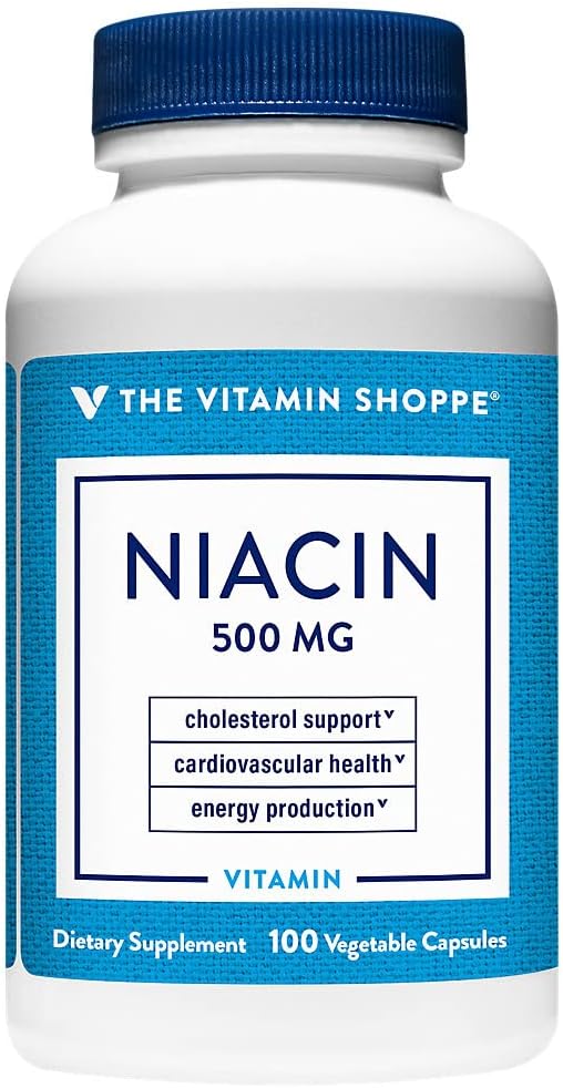 The Vitamin Shoppe Niacin - Cholesterol Support - 500 MG (100 Vegetable Capsules)